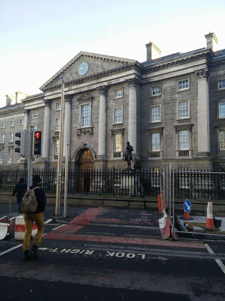 The inspiring front side and main entrance of Trinity College