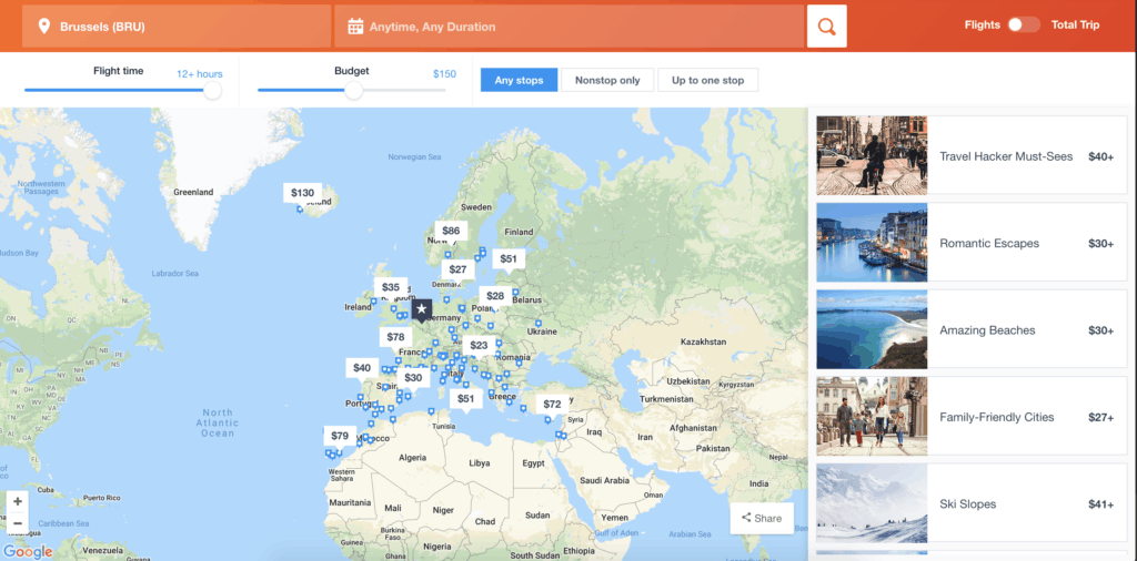 Using Kayak Explore, you can find great destinations for your first solo trip
