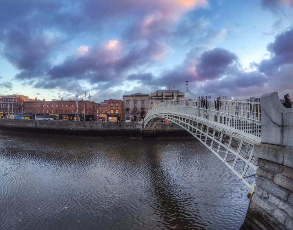 One of my best Dublin travel tips: check out the iconic Ha'penny Bridge that runs across the river Liffey