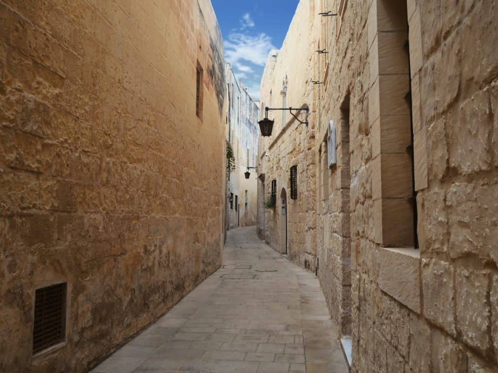 The narrow streets of Mdina can't miss during a solo visit to Malta