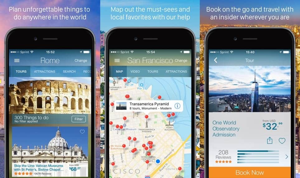 Viator is an app to find things to do and book tickets to certain activities.