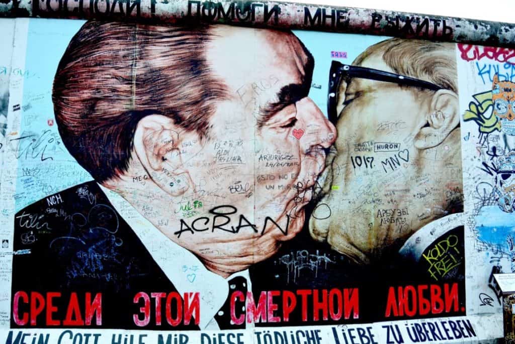 One of the most famous works of art on the Berlin Wall (East Side Gallery)
